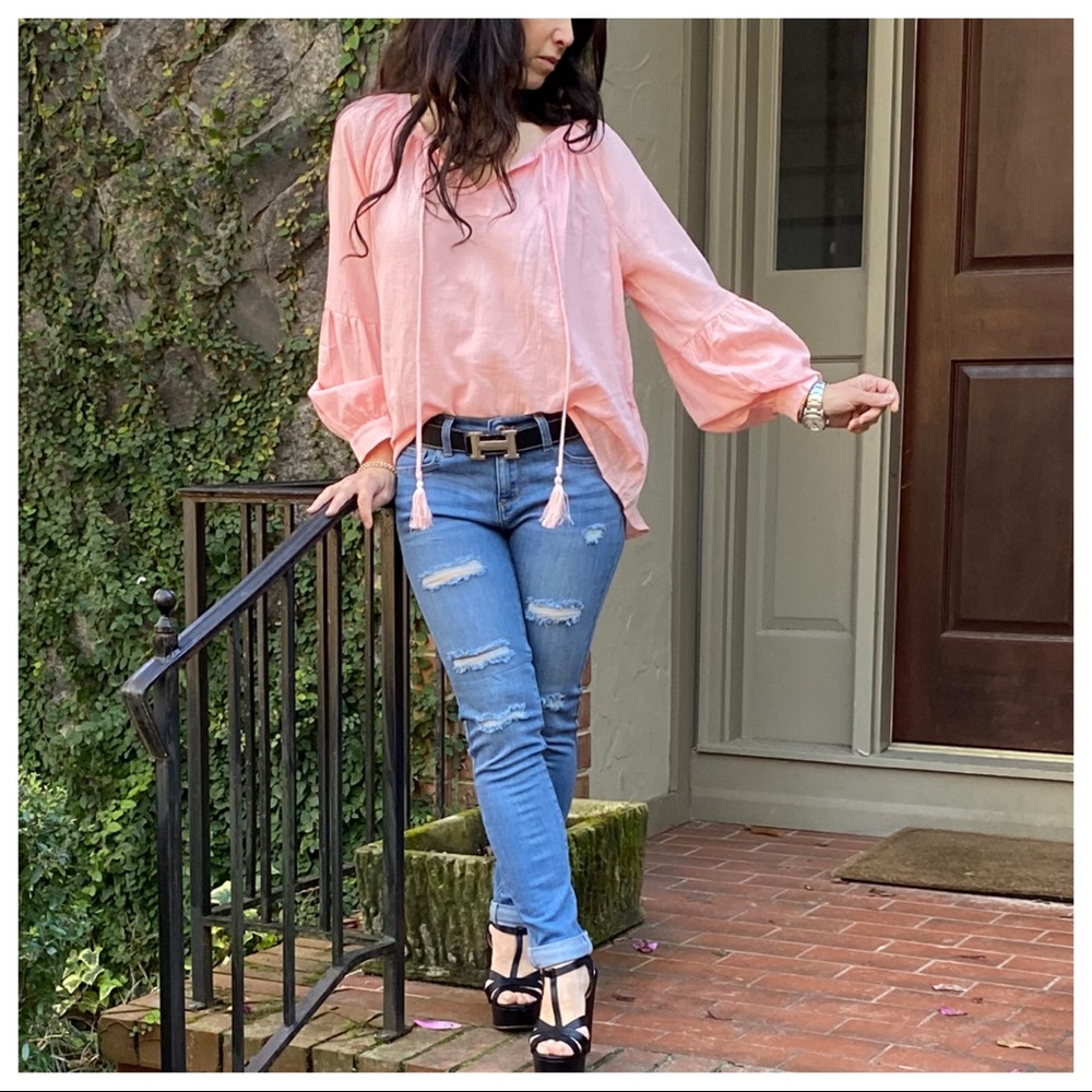 Spring pretty gauze like peasant boho blouse - Picture 7 of 8